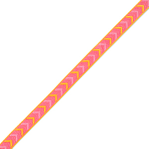 Lint met pijlen roze-geel 10mm (per meter).