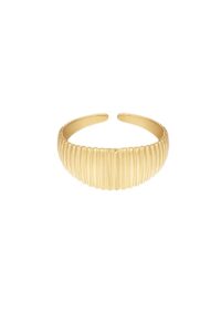 Ring met streepjes print goud stainless steel one size