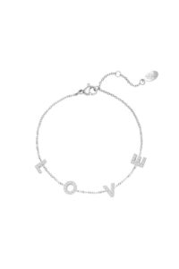 Armband love zilver stainless steel