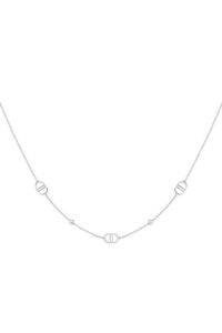 Ketting the good life met steentjes zilver stainless steel