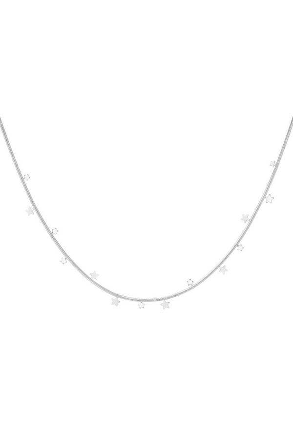 Ketting hangende sterretjes zilver stainless steel