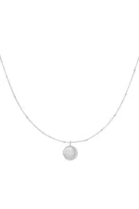 Ketting dubbele ronde coin zilver