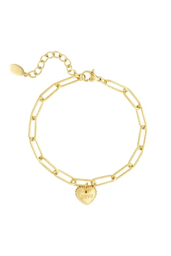 Schakelarmband love goud