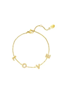 Stainless Steel Bracelet Love Gold