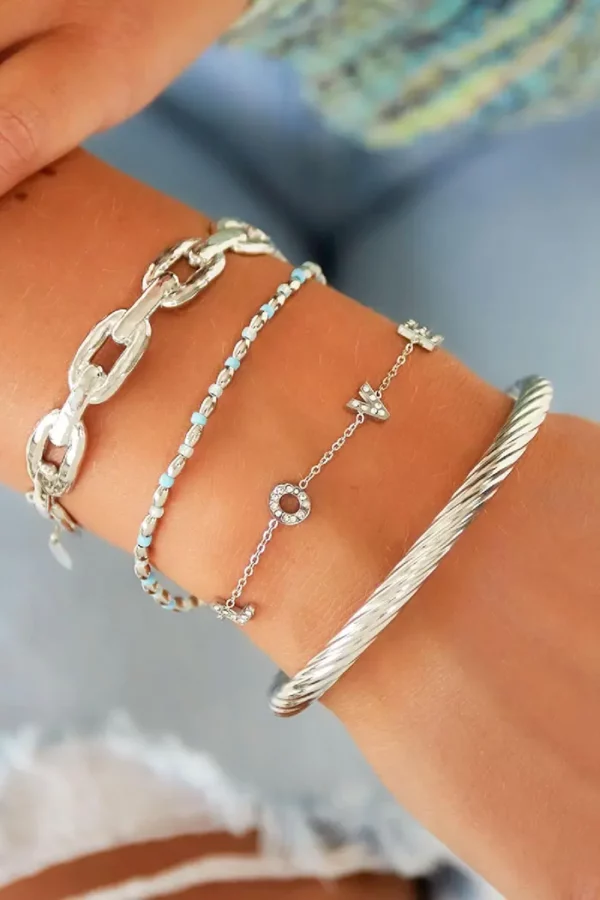 Stainless Steel Bracelet Love Silver 2